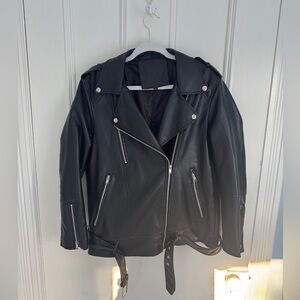 Vegan Leather Jacket – Black – Medium
